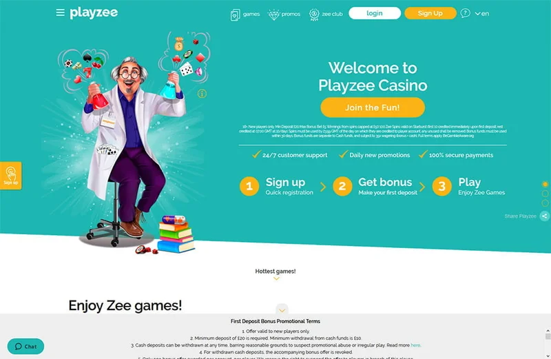 Playzee Casino Mobile Interface